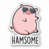 Hamsome Grappig Pun Sticker (Voorkant)