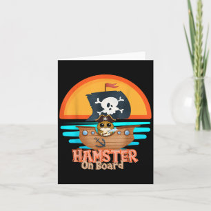 Hamster Aan Boord Piraat Grappig Ik Hou Van Hamste Kaart