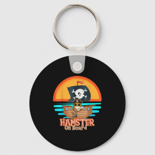 Hamster aan boord van de piraat Funny I Love Hamst Sleutelhanger