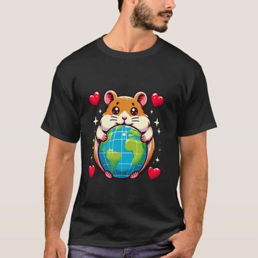 Hamster Aardedag Knuffel Liefhebber Eigenaar Plane T-shirt (Voorkant)