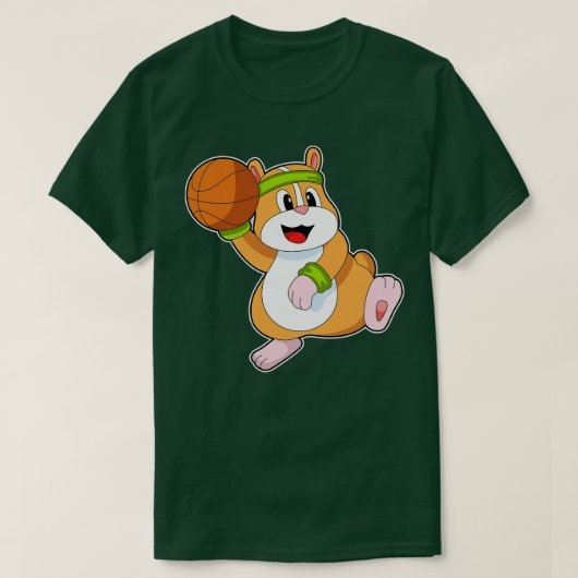 Hamster als Basketball Player met Basketball T-shirt (Design voorkant)