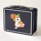 Hamster als Basketballspeler met Basketball (Achterkant)