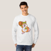 Hamster als Basketballspeler met Basketball T-shirt (Voorkant volledig)