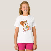 Hamster als Basketballspeler met Basketball T-shirt (Voorkant volledig)