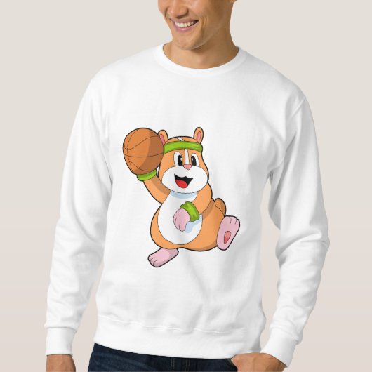 Hamster als Basketballspeler met Basketball Trui (Voorkant)