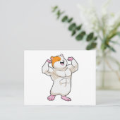 Hamster als Bodybuilder met grote spieren Briefkaart (Staand voorkant)