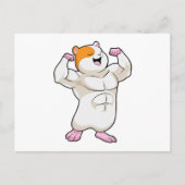 Hamster als bodybuilder met grote spieren briefkaart (Voorkant)