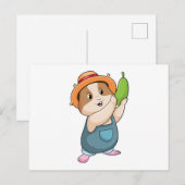 Hamster als boer met courgette briefkaart (Voorkant / Achterkant)