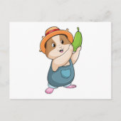 Hamster als boer met courgette briefkaart (Voorkant)