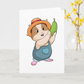 Hamster als boer met courgette kaart (Gele Bloem)