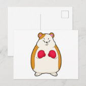 Hamster als bokser met boks handschoenen briefkaart (Voorkant / Achterkant)