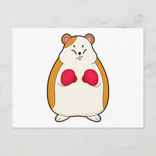Hamster als bokser met boks handschoenen briefkaart (Voorkant)