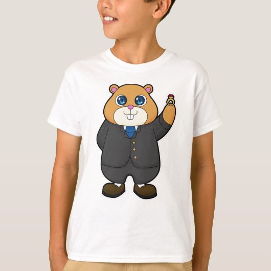 Hamster als bruidegom met trouwring t-shirt (Voorkant)