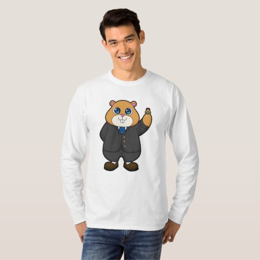 Hamster als bruidegom met trouwring t-shirt (Voorkant volledig)