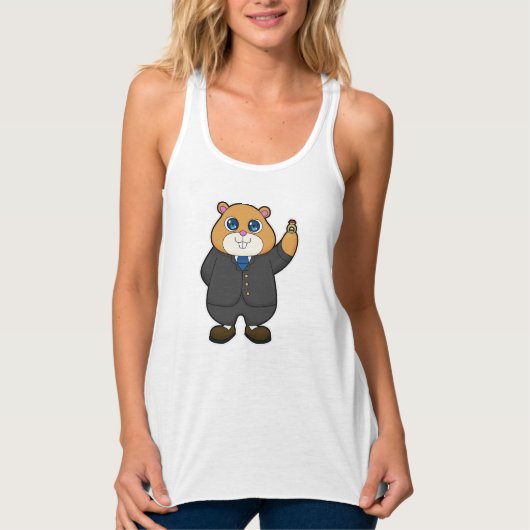 Hamster als bruidegom met trouwring tanktop (Voorkant)