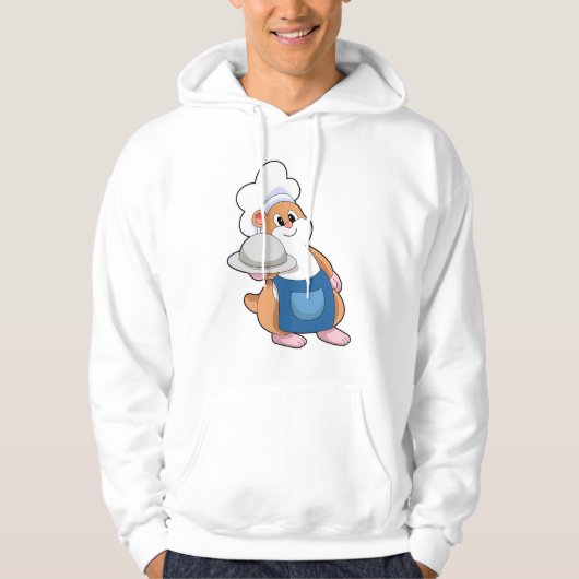 Hamster als Cook met Platter Hoodie (Voorkant)