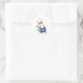 Hamster als Cook met Platter Ronde Sticker (Tas)