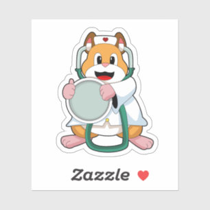 Hamster als Doctor met Stethoscoop.PNG Sticker
