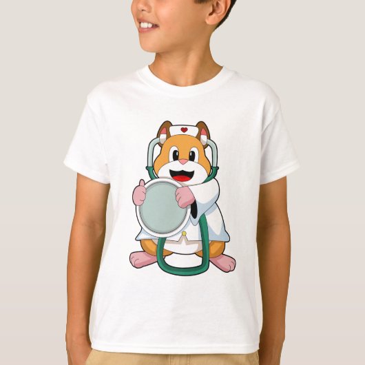 Hamster als Doctor met Stethoscoop.PNG T-shirt (Voorkant)