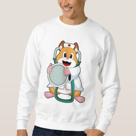 Hamster als Doctor met Stethoscoop.PNG Trui (Voorkant)