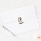 Hamster als Doctor met Stethoscoop.PNG Vierkante Sticker (Envelop)