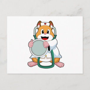 Hamster als dokter met stethoscoop.PNG Briefkaart
