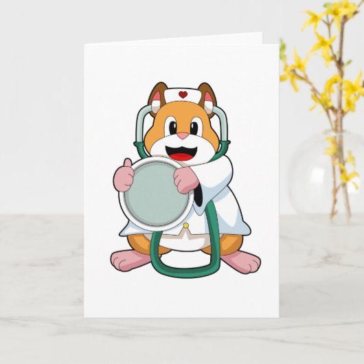Hamster als dokter met stethoscoop.PNG Kaart (Gele Bloem)