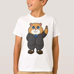 Hamster als Groom met bruiloft ring T-shirt
