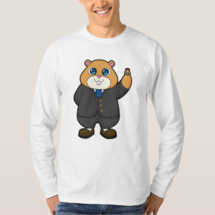 Hamster als Groom met bruiloft ring T-shirt