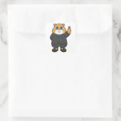 Hamster als Groom met bruiloft ring Vierkante Sticker (Tas)