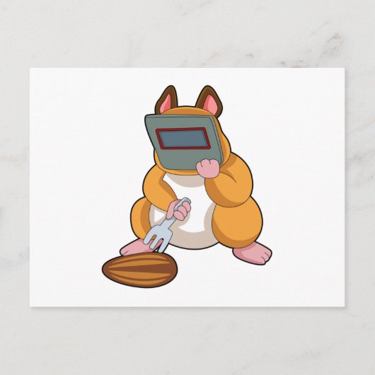 Hamster als lasser.PNG Briefkaart (Voorkant)