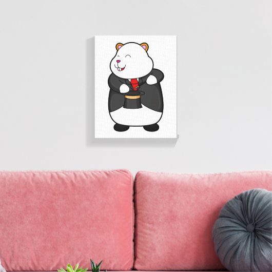 Hamster als Magicaliër met Magische wand en Pet Canvas Afdruk (Insitu (Woonkamer))