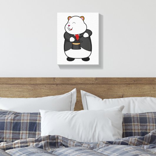 Hamster als Magicaliër met Magische wand en Pet Canvas Afdruk (Insitu (Slaapkamer))