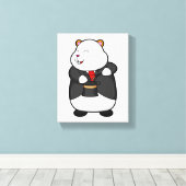 Hamster als Magicaliër met Magische wand en Pet Canvas Afdruk (Insitu (Houten vloer))