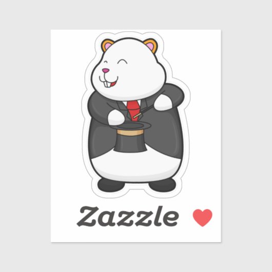 Hamster als Magicaliër met Magische wand en Pet Sticker (Vel)