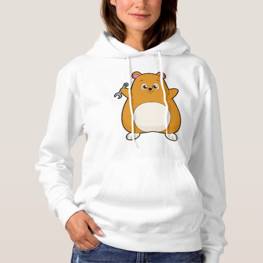 Hamster als Mechanisch met een sleutel Hoodie (Voorkant)