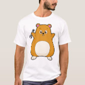 Hamster als Mechanisch met een sleutel T-shirt (Voorkant)