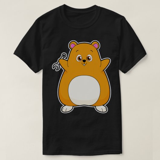 Hamster als Mechanisch met een sleutel T-shirt (Design voorkant)