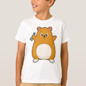 Hamster als Mechanisch met een sleutel T-shirt (Voorkant)