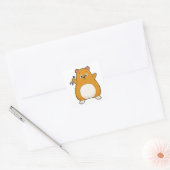 Hamster als Mechanisch met een sleutel Vierkante Sticker (Envelop)