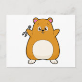 Hamster als monteur met sleutel briefkaart (Voorkant)