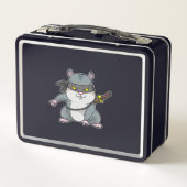 Hamster als Ninja bij de vechtkunst met zwaard (Achterkant)