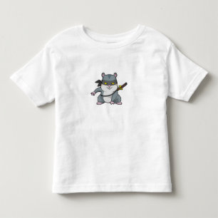 Hamster als Ninja bij de vechtkunst met zwaard Kinder Shirts