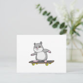 Hamster als Skater met Skateboard Briefkaart (Staand voorkant)