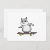 Hamster als Skater met Skateboard Briefkaart (Voorkant / Achterkant)