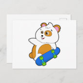 Hamster als Skater met Skateboard Briefkaart (Voorkant / Achterkant)