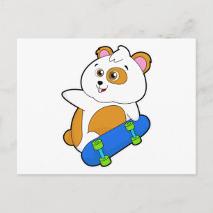 Hamster als Skater met Skateboard Briefkaart