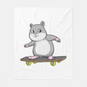 Hamster als Skater met Skateboard Fleece Deken (Voorkant)