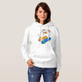 Hamster als Skater met Skateboard Hoodie (Voorkant volledig)