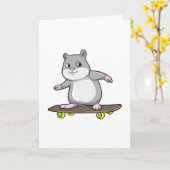 Hamster als skater met skateboard kaart (Gele Bloem)